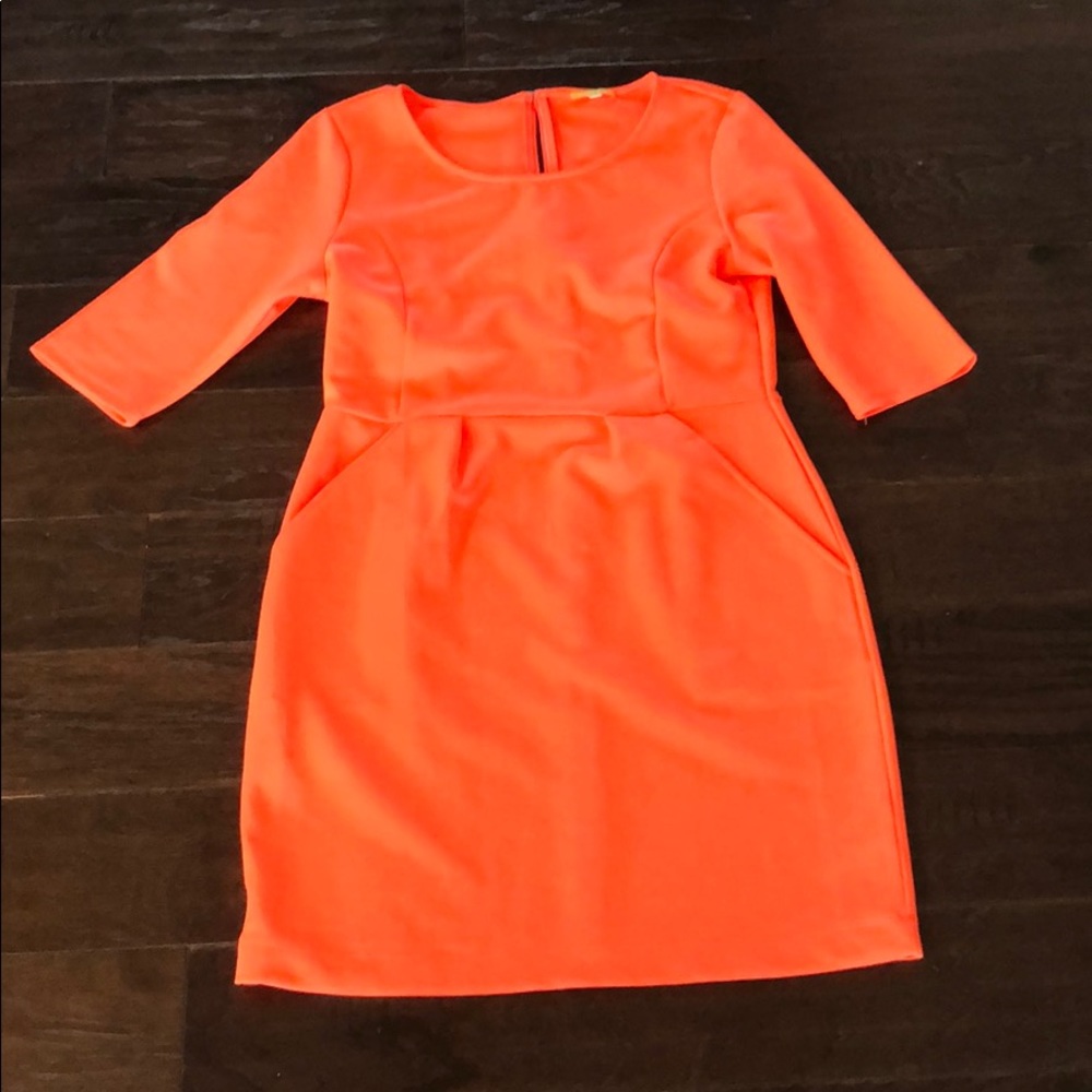 gianni bini neoprene orange dress